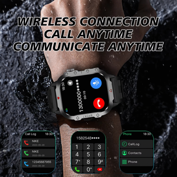 FUK H Series Smart Watch 2025 – 2.19" Touchscreen, LED Flashlight, Heart Rate & BT Call, IP67 Waterproof Fitness Tracker for Android & iOS - Image 5