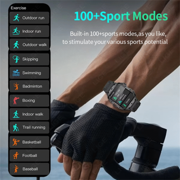 FUK H Series Smart Watch 2025 – 2.19" Touchscreen, LED Flashlight, Heart Rate & BT Call, IP67 Waterproof Fitness Tracker for Android & iOS - Image 7