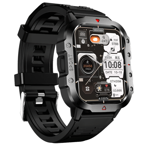 FUK H Series Smart Watch 2025 – 2.19" Touchscreen, LED Flashlight, Heart Rate & BT Call, IP67 Waterproof Fitness Tracker for Android & iOS