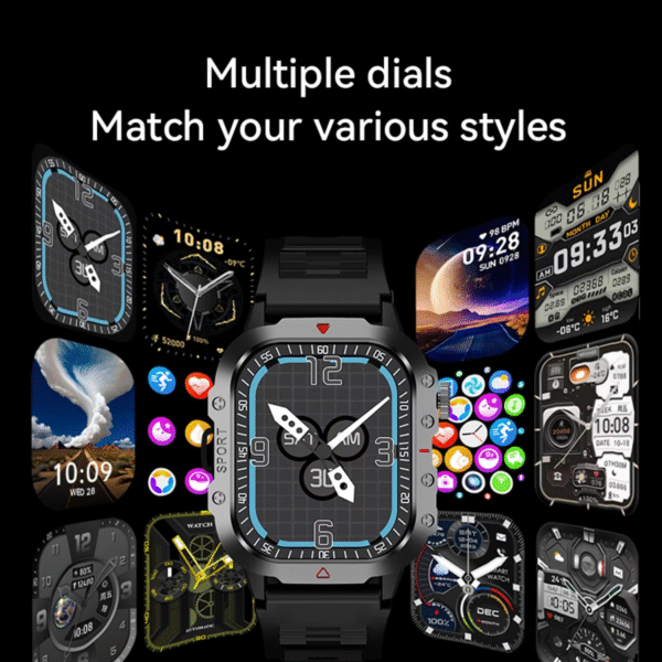 FUK H Series Smart Watch 2025 – 2.19" Touchscreen, LED Flashlight, Heart Rate & BT Call, IP67 Waterproof Fitness Tracker for Android & iOS - Image 6